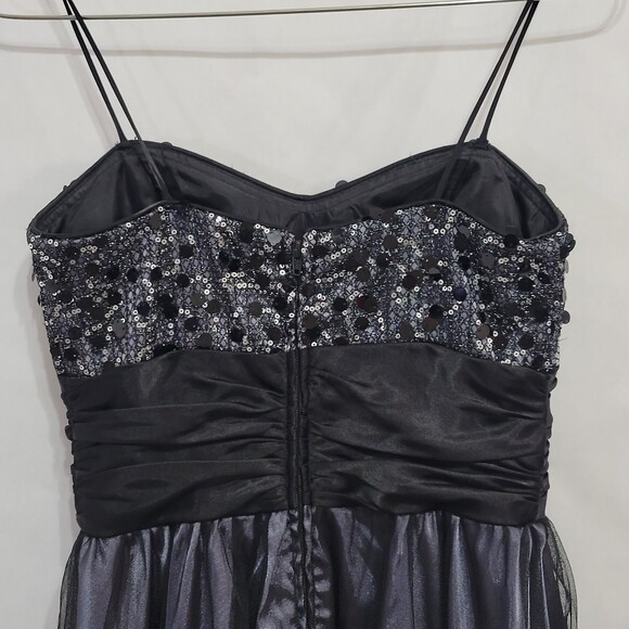 Blondie Nites prom homecoming sequin short tulle black silver dress size  3 NWT - Picture 7 of 16